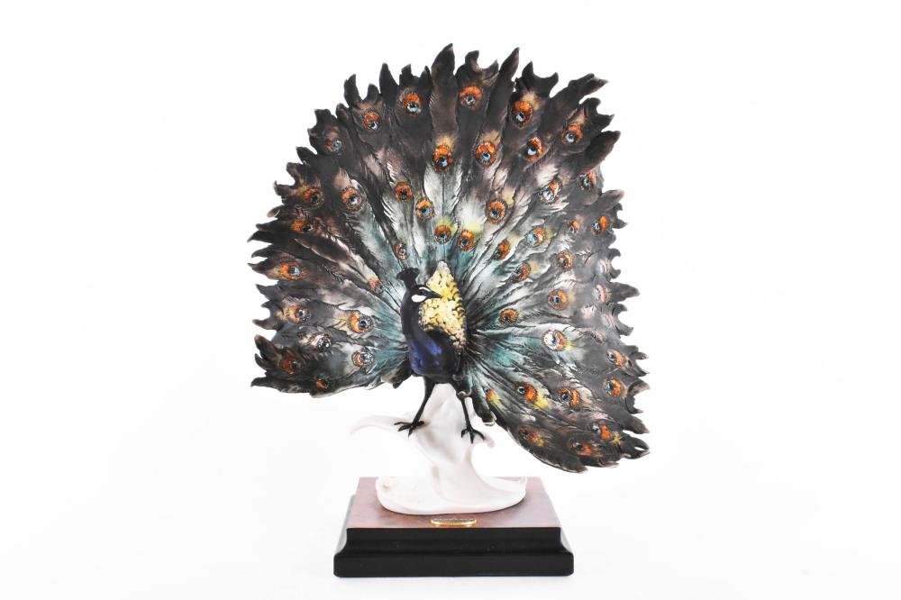 Appraisal: GIUSEPPE ARMANI PEACOCKFor Capodimonte marked Wildlife Series Height in