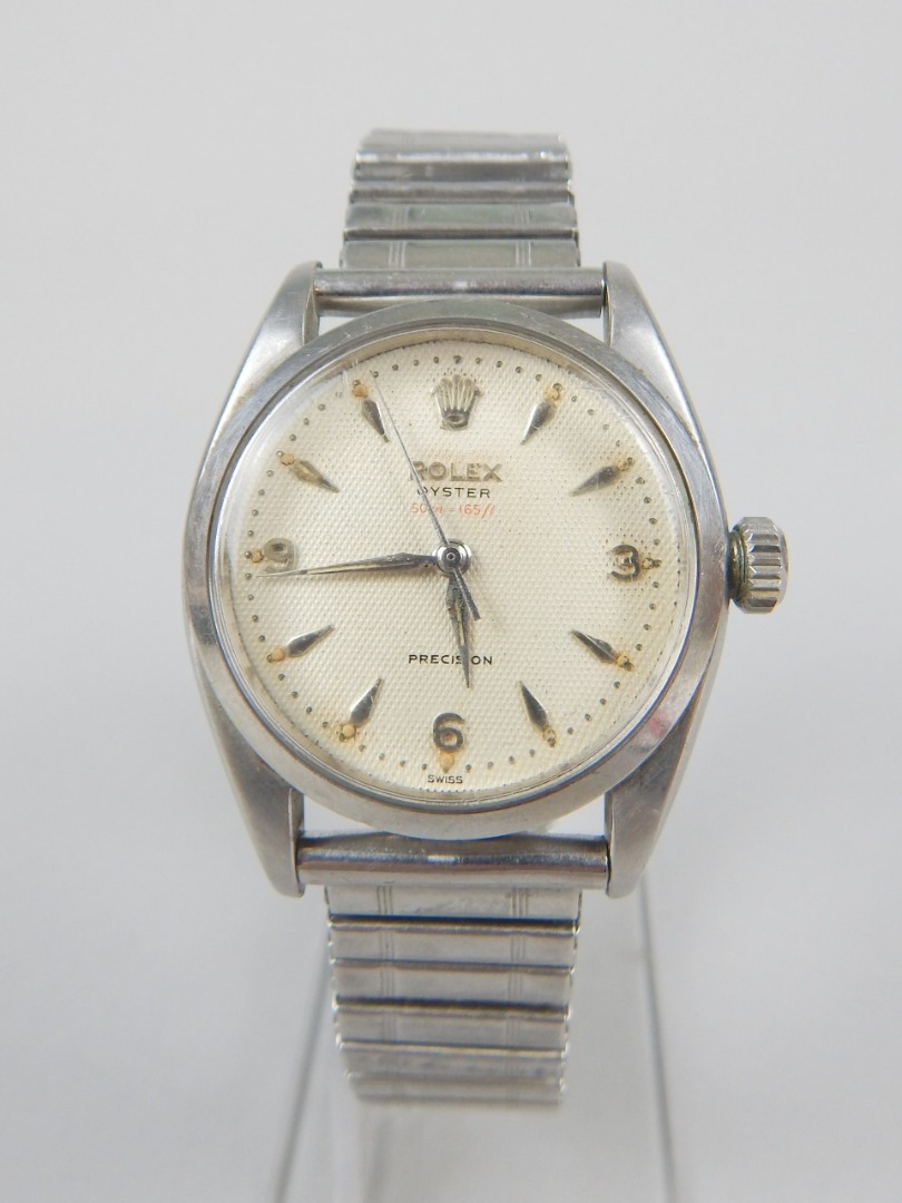 Appraisal: A Rolex Oyster Precision wristwatch in a steel case indistinct