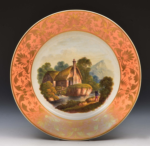 Appraisal: Derby polychrome platecirca probably painted by Daniel Lucas decorated in