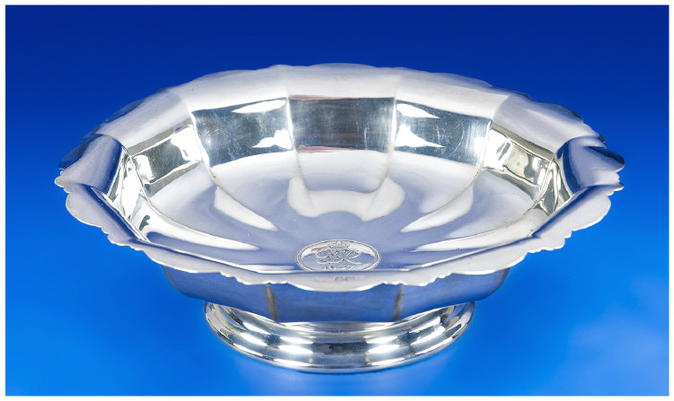 Appraisal: Silver Pedestal Bowl Of Circular Form Having Scalloped Rim And