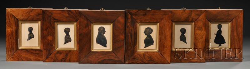 Appraisal: Six Dancaster Family Silhouette Portraits by E Whittle England and