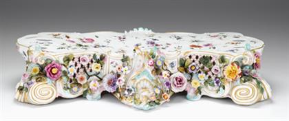 Appraisal: Large Meissen porcelain floralstand early th century The shaped top