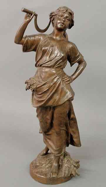 Appraisal: Laurent Eugene French - large th c bronze of a