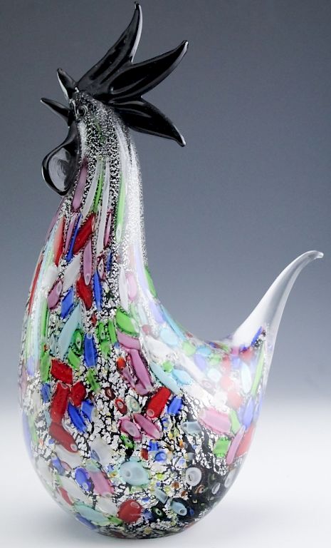 Appraisal: Murano Venetian Studio Art Glass Rooster Sculpture Fine Italian Murano