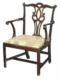 Appraisal: Chippendale Mahogany Open Chair British late th century pierced splat