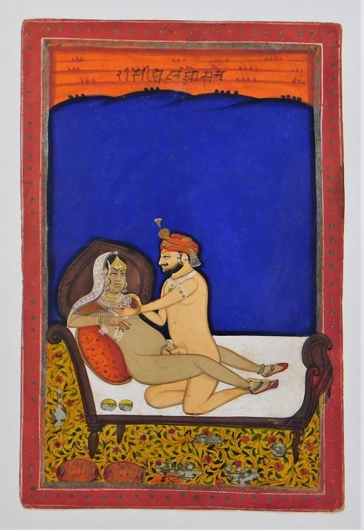 Appraisal: India Jaipur School Erotic Rajasthani Painting India Early th Century