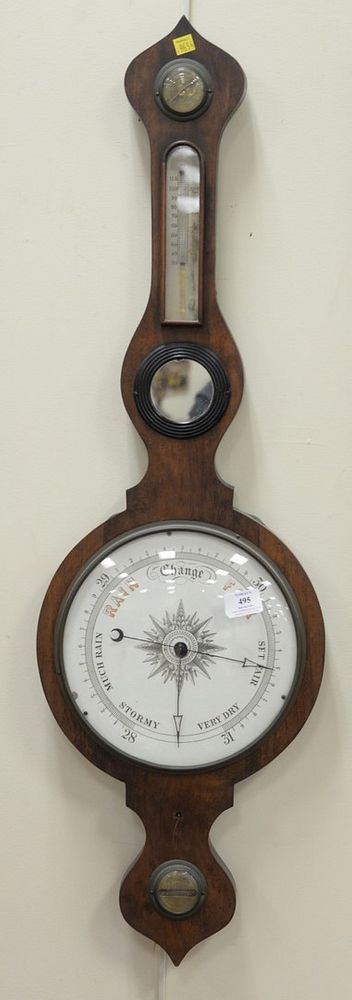 Appraisal: Mahogany Barometer with porcelain dial Mahogany Barometer with porcelain dial