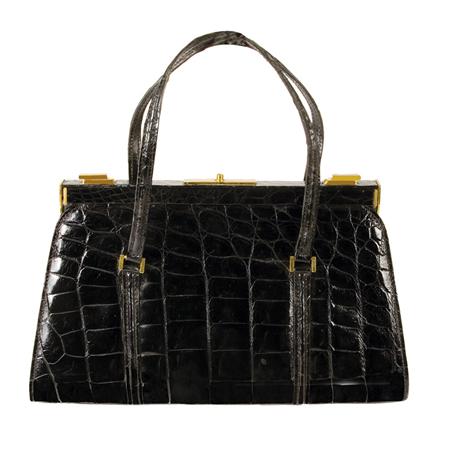 Appraisal: Black Alligator Handbag Estimate -