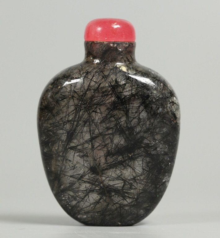 Appraisal: Chinese 'hair' crystal snuff bottle possibly th c overall in