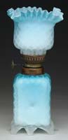 Appraisal: RARE BLUE SATIN DQMOP MINI LAMP S - Dark shading