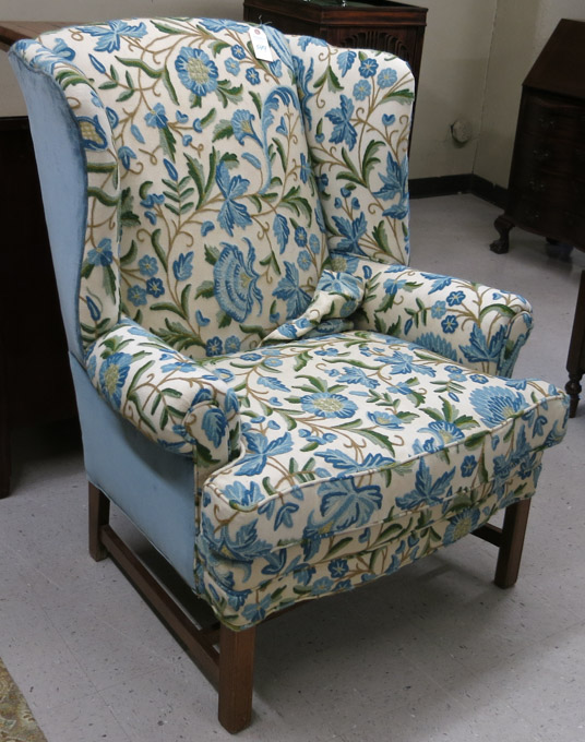 Appraisal: CHIPPENDALE STYLE WINGBACK ARMCHAIR Conover Chair Co Conover N C