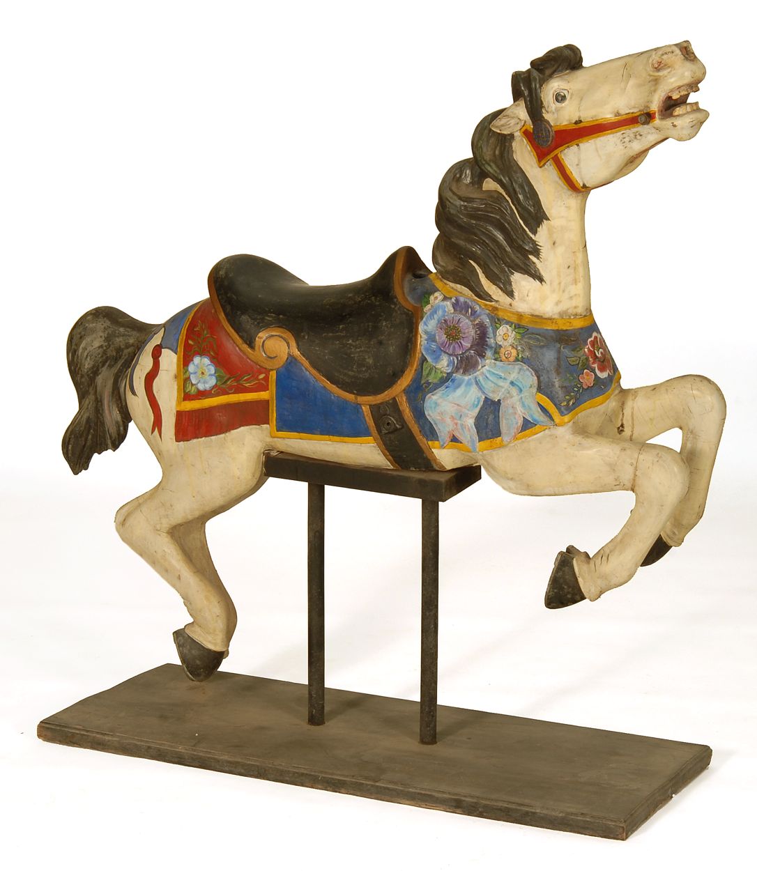 Appraisal: CARVED AND PAINTED CAROUSEL HORSE th CenturyFrom the outer ring