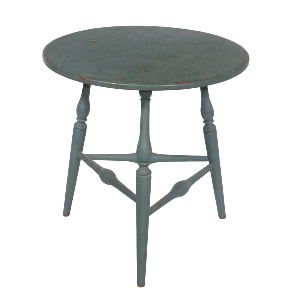 Appraisal: HOFFMAN WOODWARD SIDE TABLE Hand Crafted Round Painted Table in