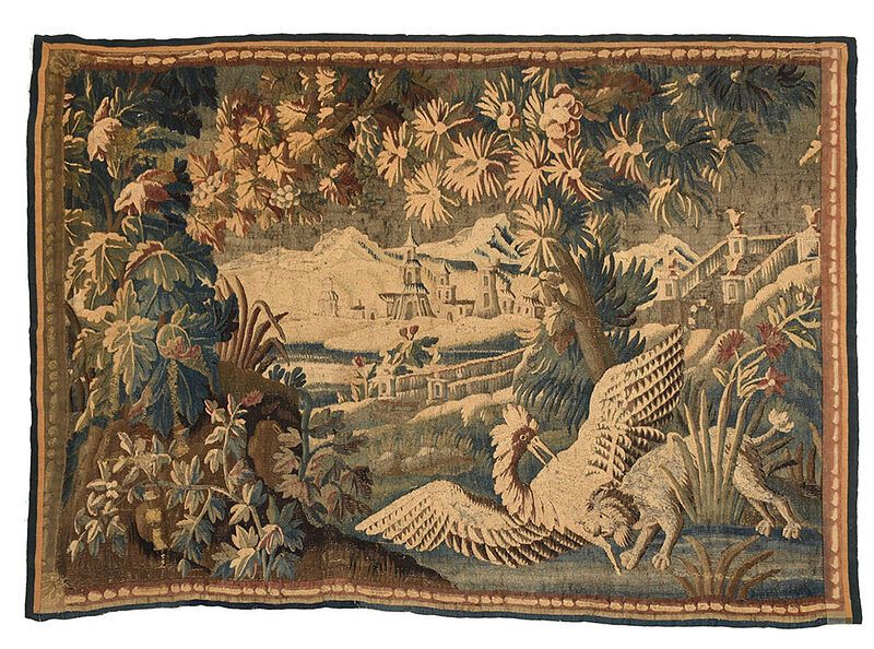 Appraisal: th Century Verdure Tapestry Continental probably Flemish scene of a