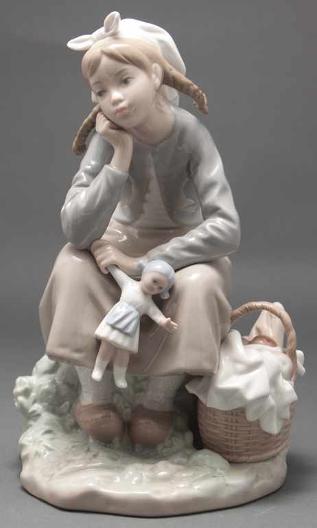 Appraisal: Lladro porcelain figural group ''Girl With Doll'' no modeled as