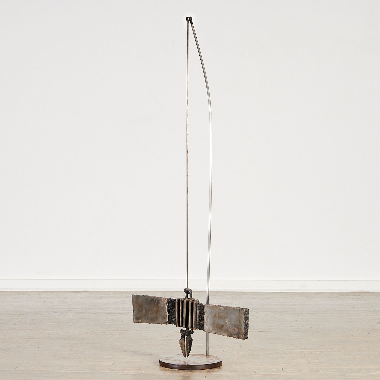 Appraisal: THEODOROS IRON KINETIC SCULPTURE Theodoros Papadimitriou Greek - Pendulum artist