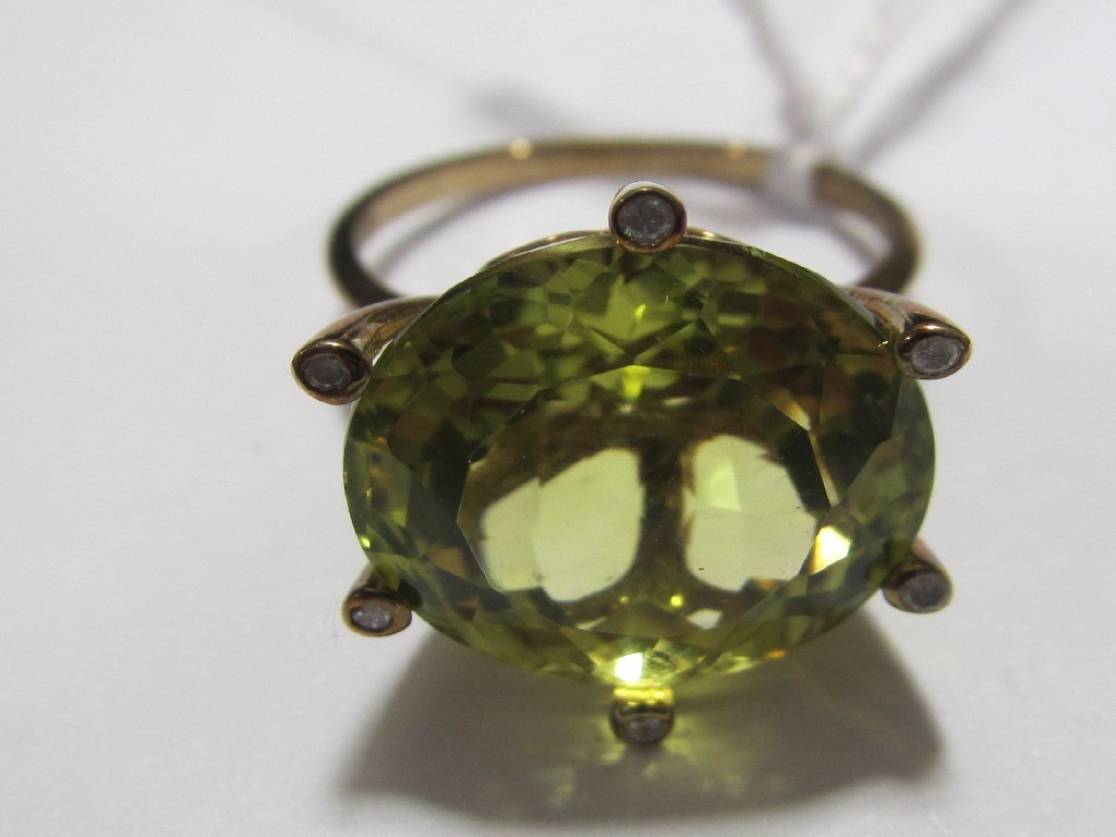 Appraisal: Nine carat gold lemon citrine and diamond set dress ring