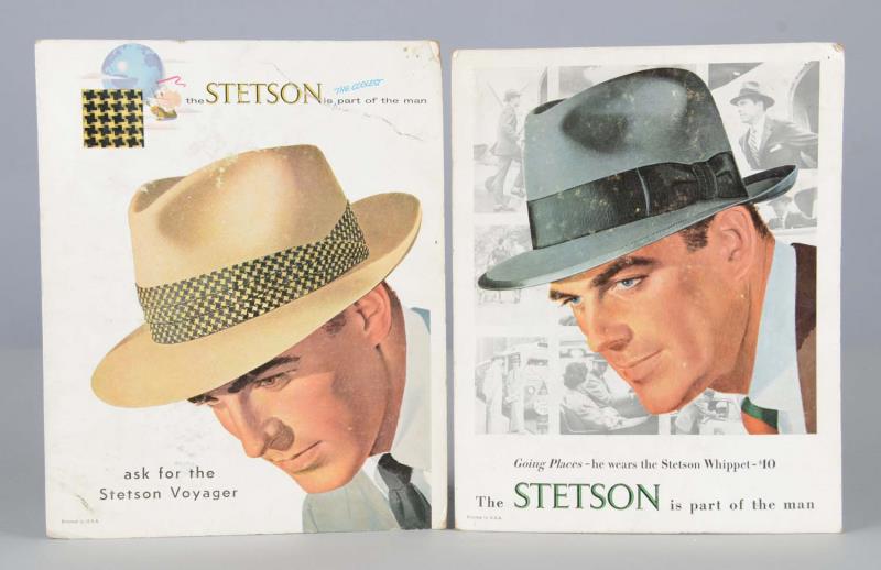 Appraisal: Lot Of Stetson Hats Advertisements Each cardboard easel-back countertop sign