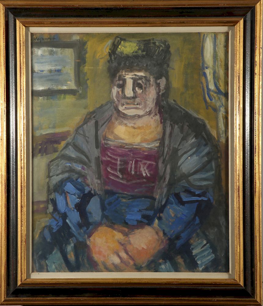 Appraisal: Benjamin Kopman Working Woman Gouache Benjamin Kopman Russian-American - Working