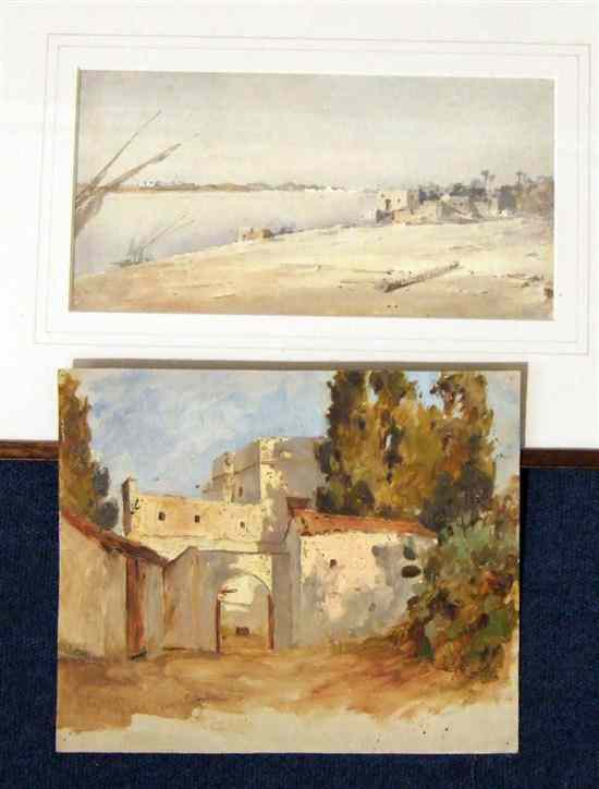 Appraisal: Harold Swanwick - oil on canvas 'Algiers near Mustapha' unmounted