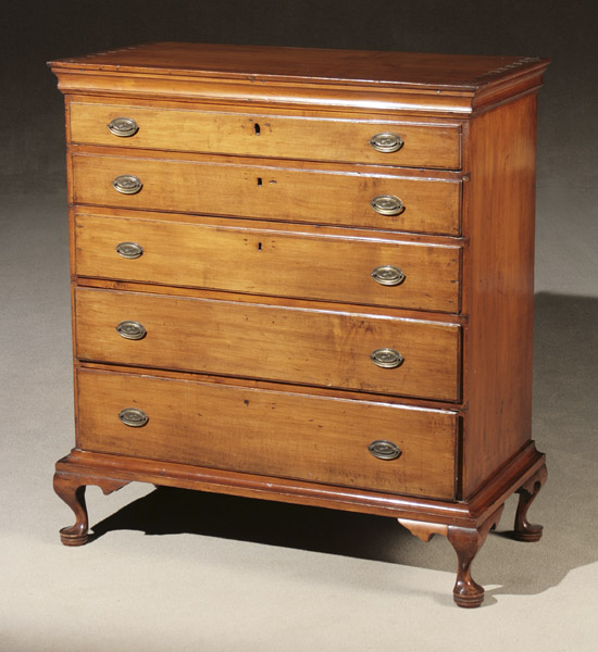 Appraisal: Queen Anne Maple Chest-on-Stand Connecticut or Massachusetts Circa Some losses