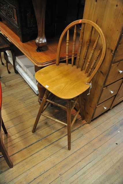 Appraisal: A PAIR OF STOOLS WITH HIGH BACKS