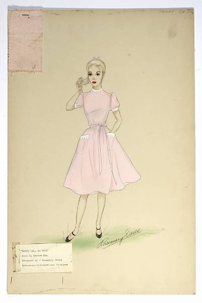 Appraisal: A Sandra Dee costume design sketch from Tammy Tell Me