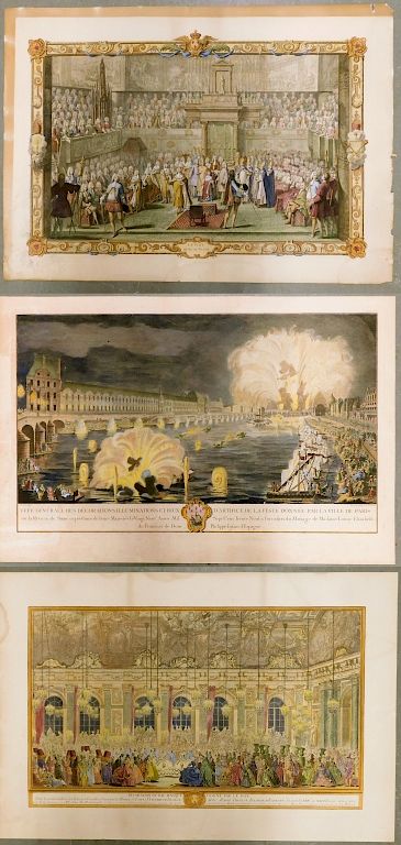 Appraisal: PC French Ballroom High Society Lithograph Prints France Late th-Early