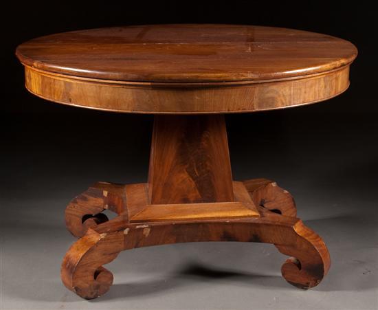 Appraisal: William IV mahogany pedestal center table circa in H in