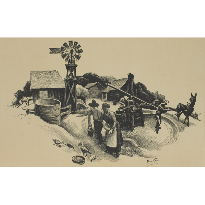 Appraisal: Thomas Hart Benton American - ''Missouri Farm Yard '' lithograph