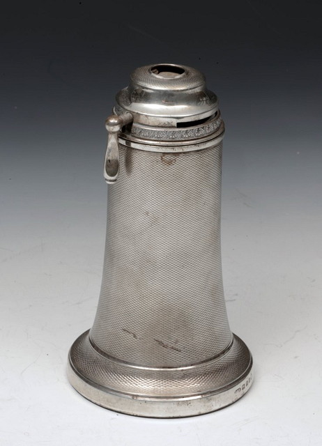 Appraisal: A SILVER MOUNTED TABLE LIGHTER of tapering cylindrical form with