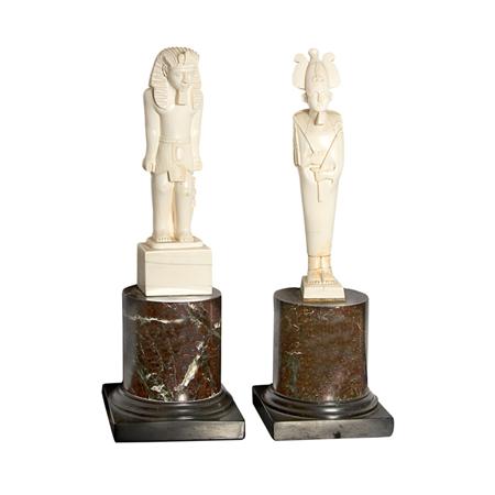 Appraisal: Two Ivory Figures of Egyptian Pharaohs Estimate -