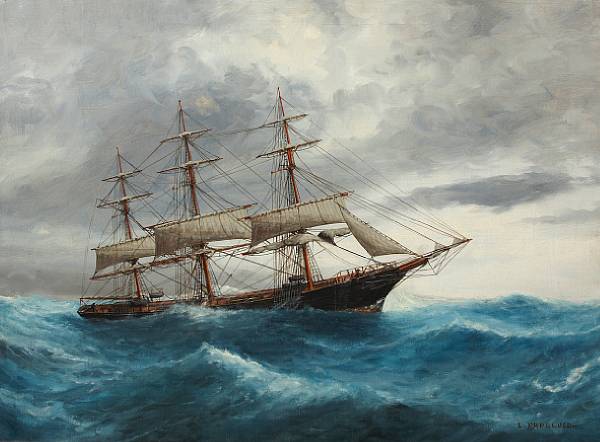 Appraisal: Luca Papaluca Italian - A Ship at Sea signed 'L