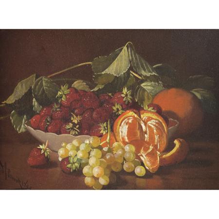 Appraisal: Edward Chalmers Leavitt American - Still Life with Strawberries Grapes