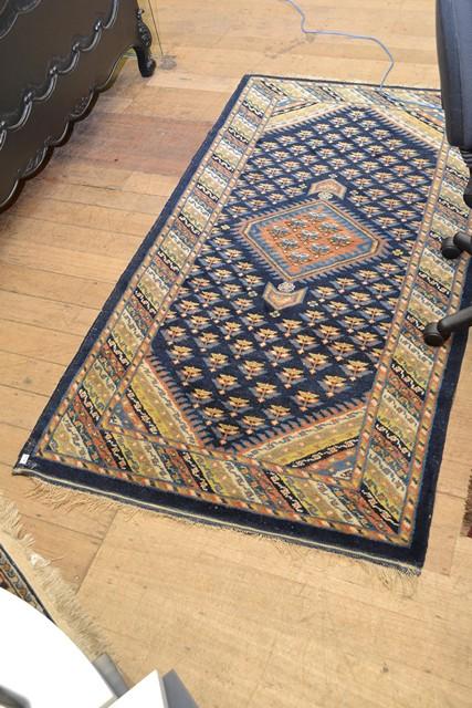 Appraisal: AN AFGHAN RUGS IN BLUE TONES AN AFGHAN RUGS IN