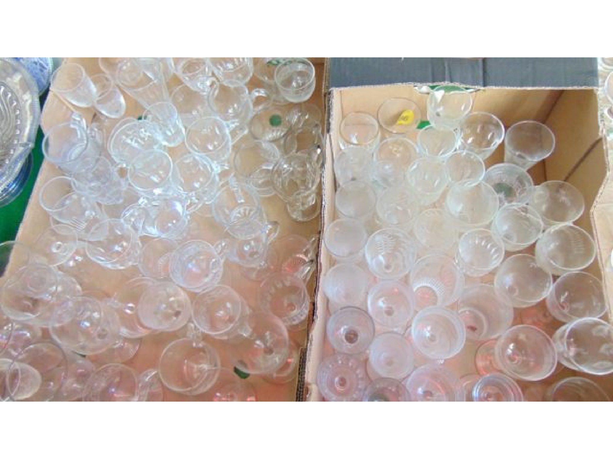 Appraisal: A large quantity boxes of small clear cut drinking glasses