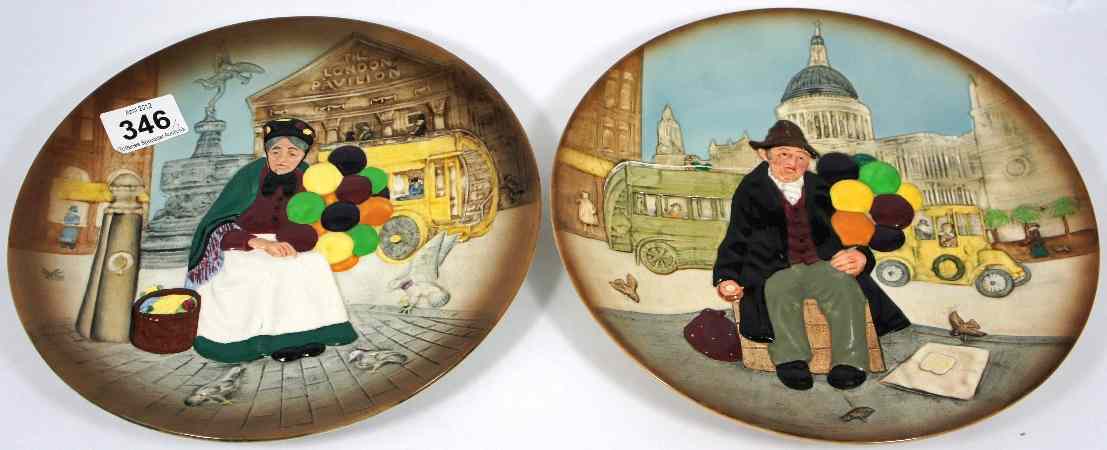 Appraisal: Royal Doulton Character Embossed Plates The Balloon Man D and