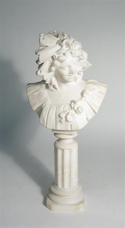 Appraisal: Continental white marble bust of a young womanlate th century