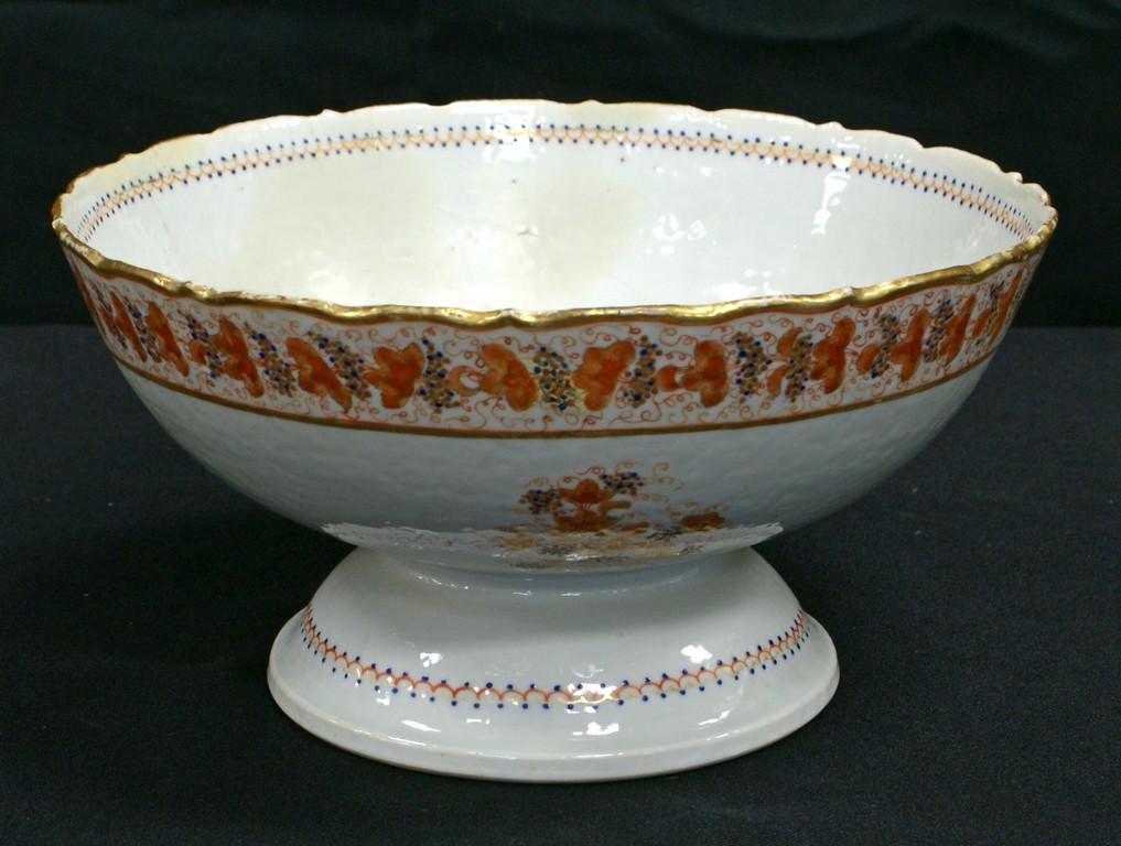 Appraisal: Chinese Export Porcelain Round Footed Bowl - dia - h