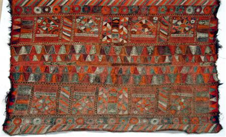 Appraisal: A North African flatweave th century woven with various geometric