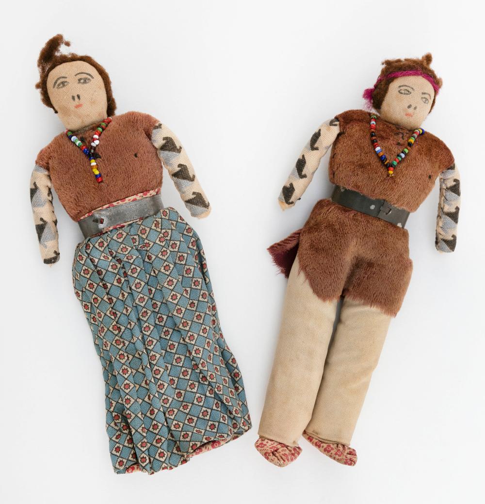 Appraisal: TWO NATIVE AMERICAN CLOTH DOLLS FIRST HALF OF THE TH