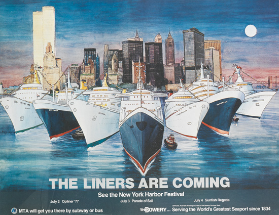 Appraisal: LETEZIA PITIGLIANI - THE LINERS ARE COMING NEW YORK HARBOR