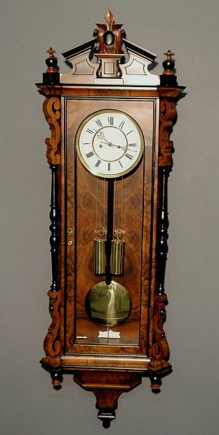 Appraisal: Vienna wall regulator clock No double weight driven reproduction h