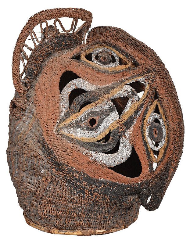 Appraisal: Papua New Guinea Abelam Woven Basketry Mask th century red