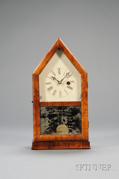 Appraisal: Mahogany Miniature Steeple Clock by Forestville Hardware and Clock Company