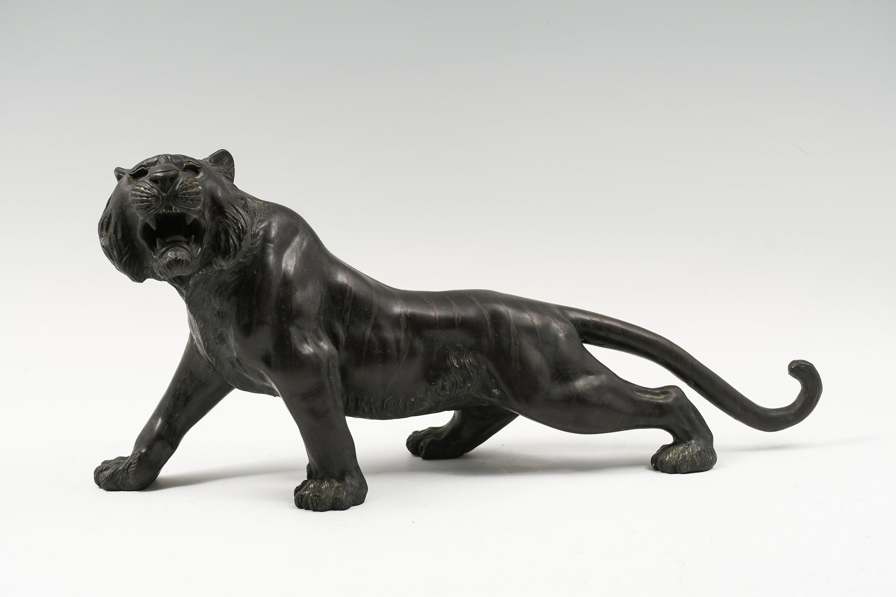 Appraisal: MEIJI PERIOD JAPANESE BRONZE ROARING TIGER '' in height by