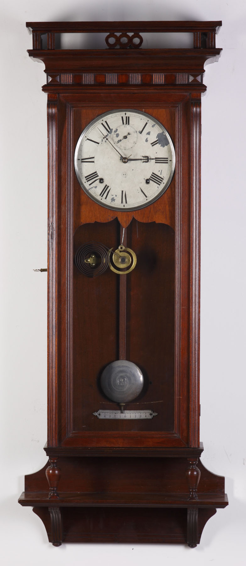 Appraisal: Seth Thomas Suez Wall Regulator Walnut case with original finish