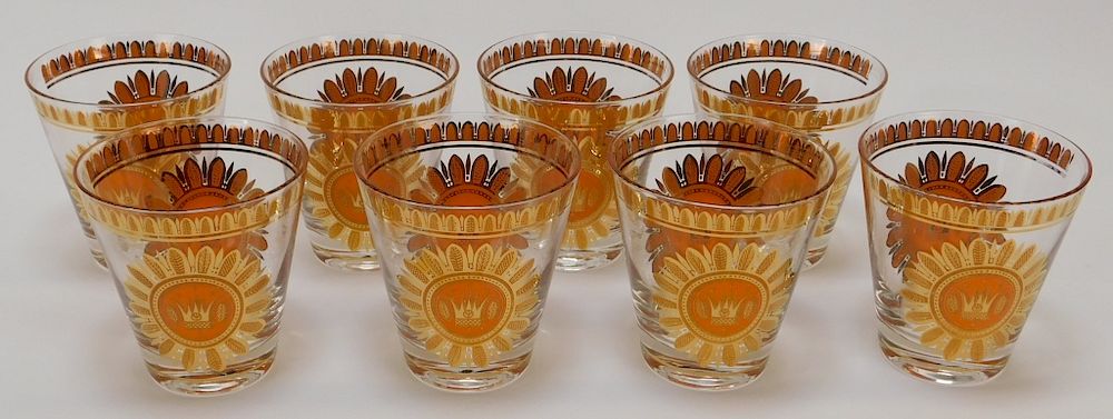 Appraisal: Georges Briard MCM Modern Art Glass Glasses New York -