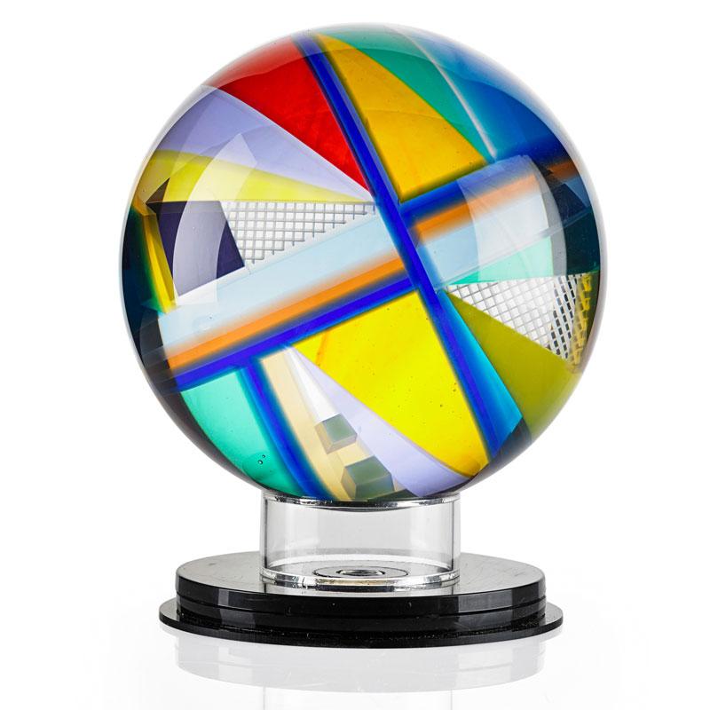 Appraisal: DAVID HUCHTHAUSEN Sculpture Sphere D DAVID HUCHTHAUSEN b Sculpture Sphere