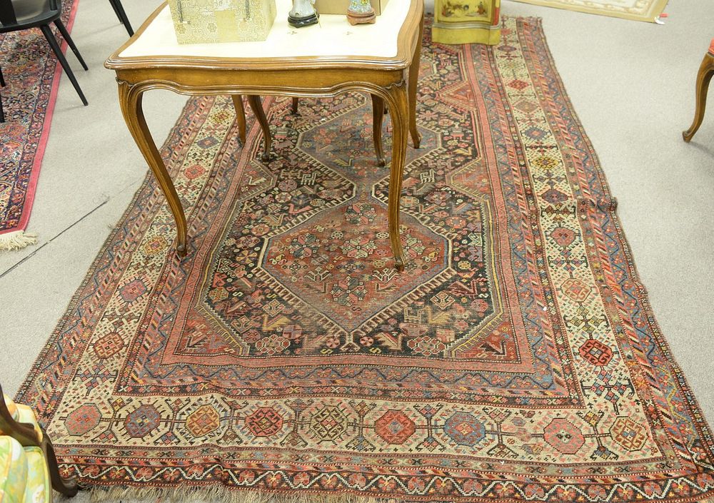 Appraisal: Oriental throw rug ' x ' Oriental throw rug '